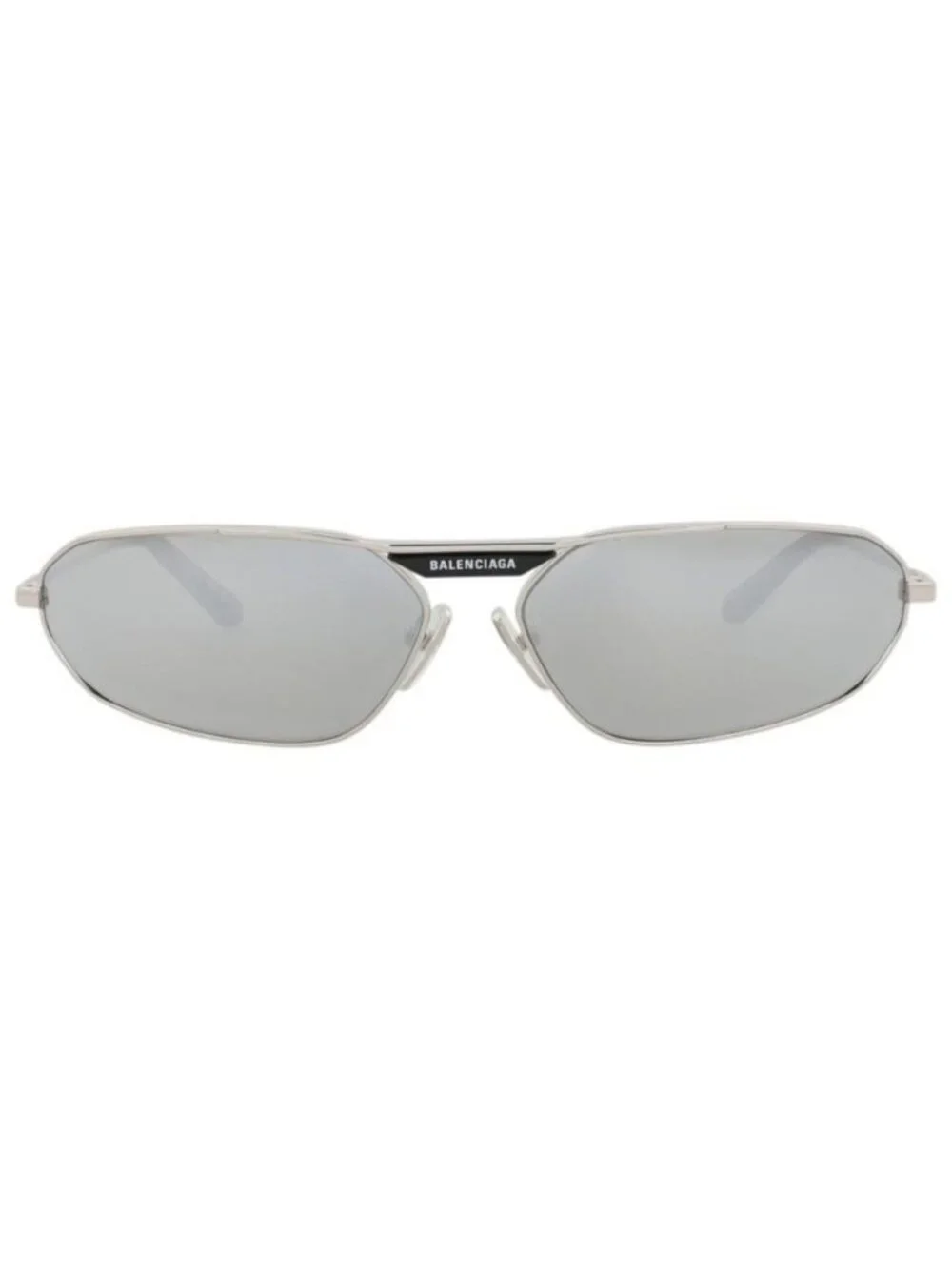 New Balenciaga Mens Shield/Wrap Silver Silver Silver Fashion Designer Sunglasses